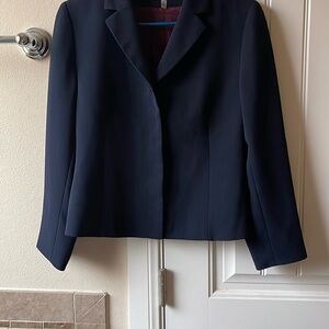 Anne Klein Blue Tailored Blazer with Notched Lapels